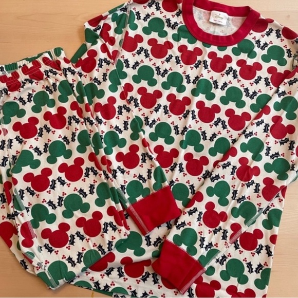 Hannah Andersson Disney Pajamas - Red and Green Mickey Mouse Design XS adult - Picture 2 of 3